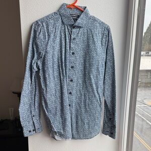 Express Navy Floral Button Down Shirt